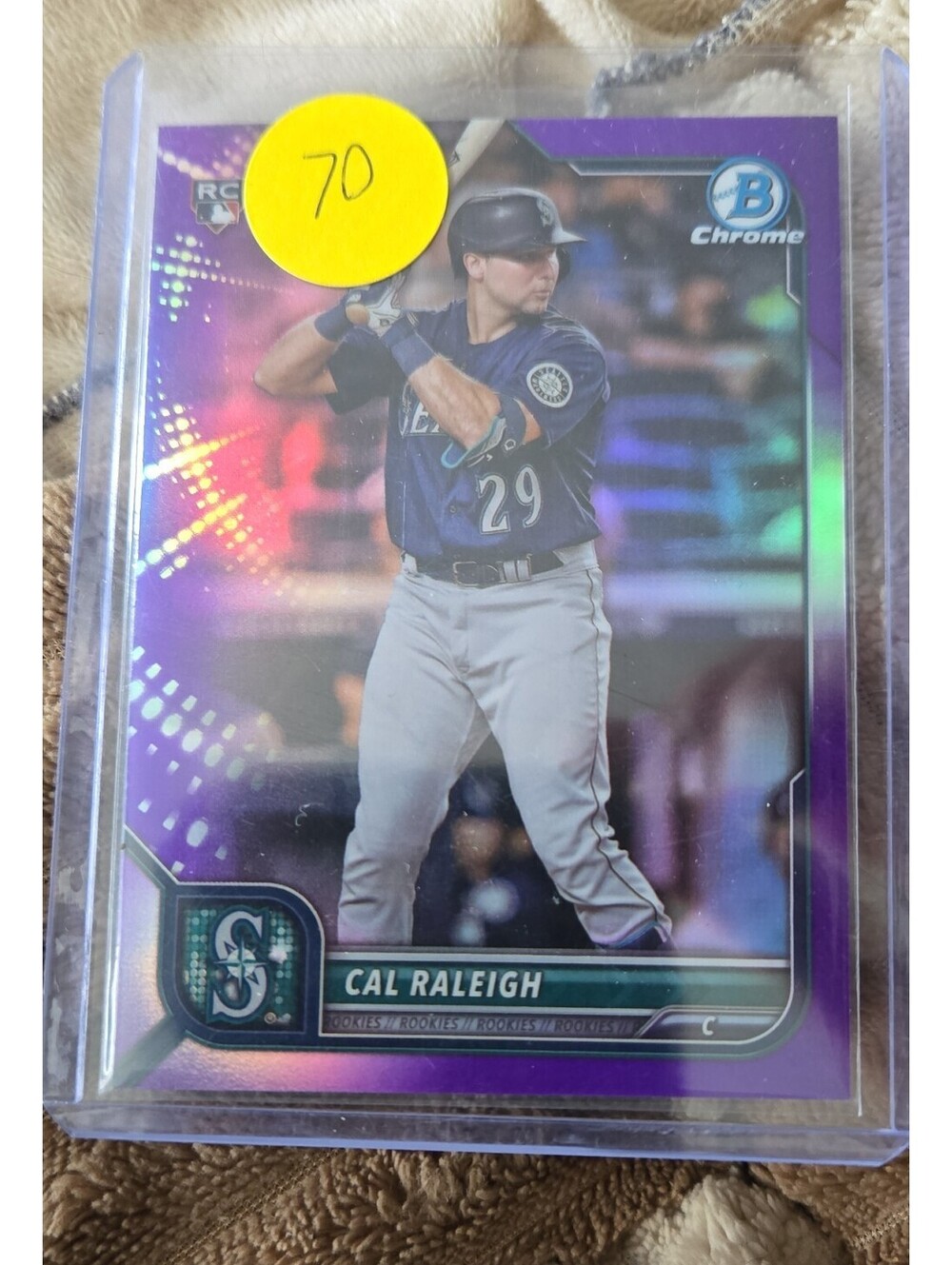 2022 Bowman Chrome - Cal Raleigh #51 Purple Refractor /250 (RC)